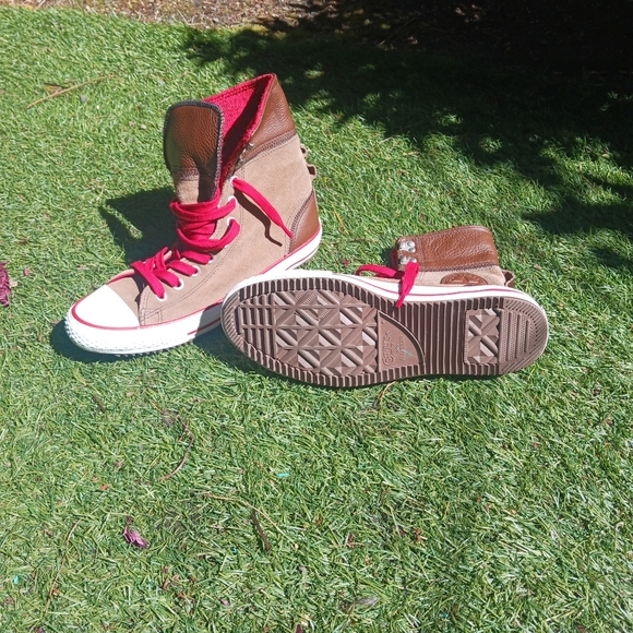 High top converse with leather - Picture 1 of 4